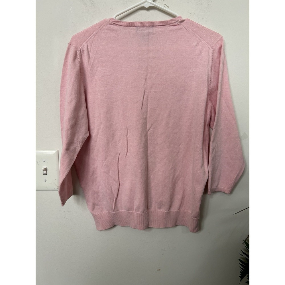 Brooks Brothers Sweater XL Silk Blend Pink V-Neck Pullover Preppy Ivy League - Picture 5 of 6